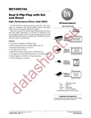 MC74HC74ADG datasheet  